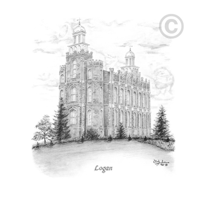 Logan Utah Temple Drawing
