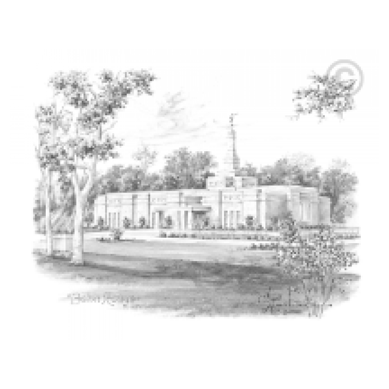 Baton Rouge Louisiana Temple Drawing