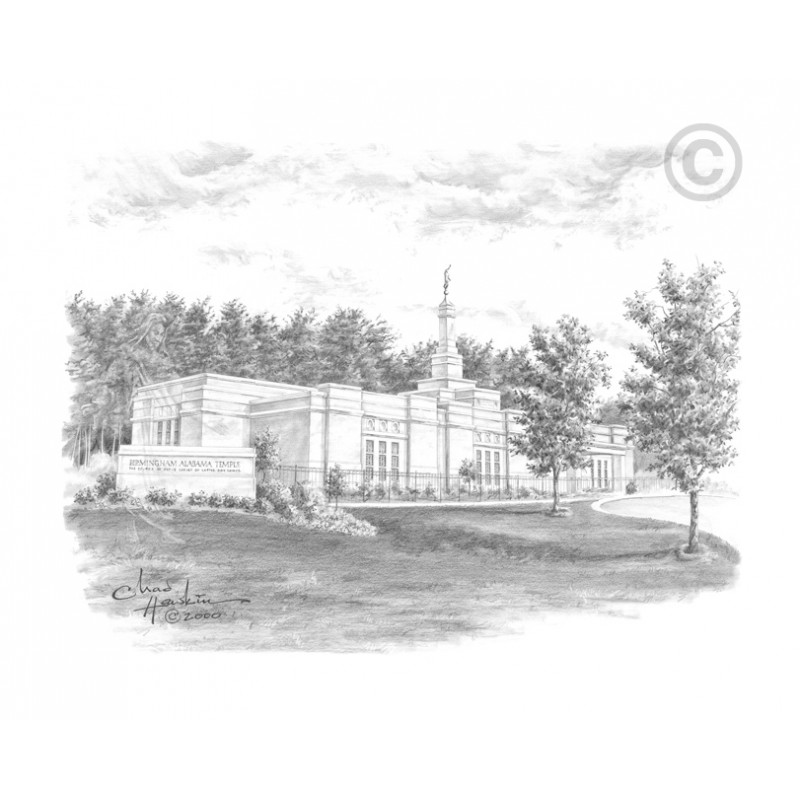 Birmingham Alabama Temple Drawing