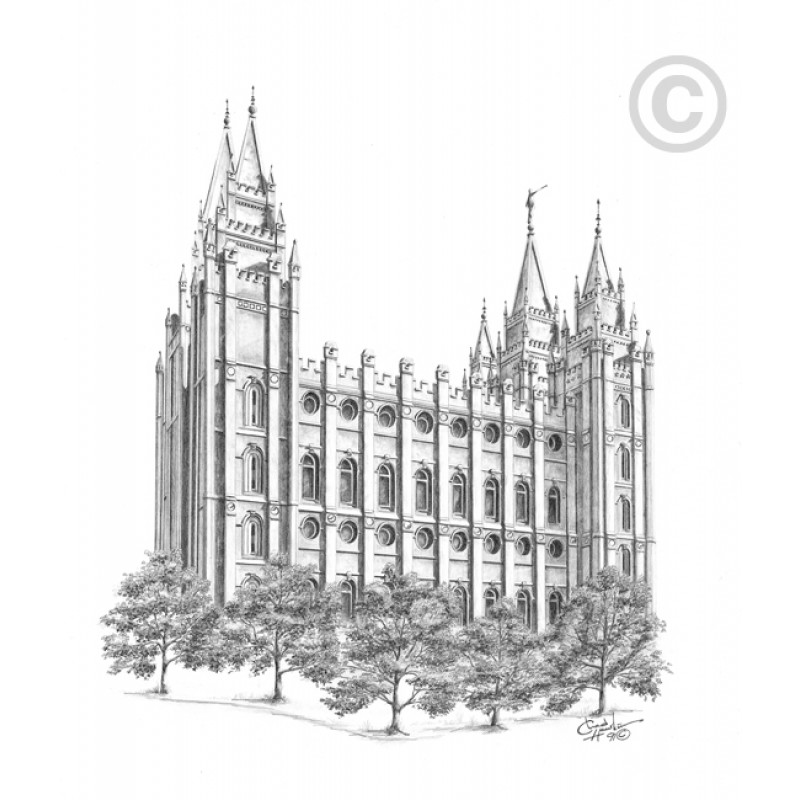 Salt Lake Temple "Hand" Drawing
