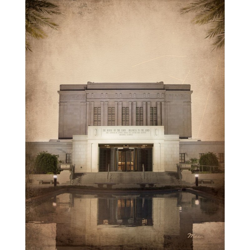 Mesa Arizona Temple Antiqued Recommend Holder